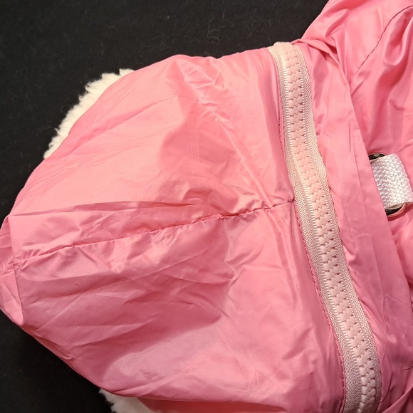 Pink Dog Jacket with White Fleece Lining - Picture 4 of 4